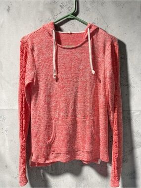 Aeropostale Coral Hooded Pullover with Lace Sleeve Detail